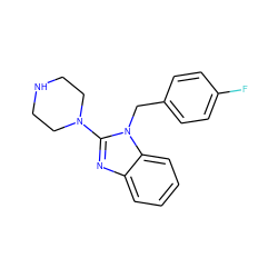 Fc1ccc(Cn2c(N3CCNCC3)nc3ccccc32)cc1 ZINC000000007944