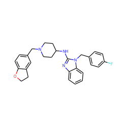 Fc1ccc(Cn2c(NC3CCN(Cc4ccc5c(c4)CCO5)CC3)nc3ccccc32)cc1 ZINC000028827101