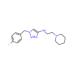 Fc1ccc(Cn2cc(NCCN3CCCCC3)nn2)cc1 ZINC000209665753