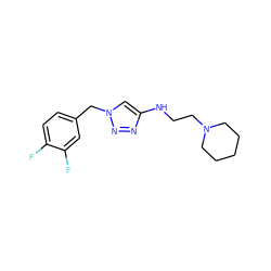 Fc1ccc(Cn2cc(NCCN3CCCCC3)nn2)cc1F ZINC000209673103