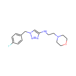 Fc1ccc(Cn2cc(NCCN3CCOCC3)nn2)cc1 ZINC000222851952