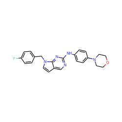 Fc1ccc(Cn2ccc3cnc(Nc4ccc(N5CCOCC5)cc4)nc32)cc1 ZINC000045387153