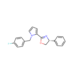 Fc1ccc(Cn2cccc2C2=N[C@H](c3ccccc3)CO2)cc1 ZINC000004970380