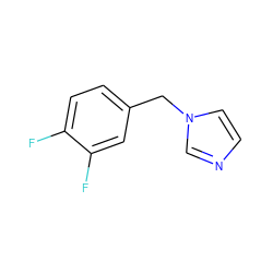 Fc1ccc(Cn2ccnc2)cc1F ZINC000036322898