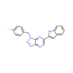 Fc1ccc(Cn2nnc3ncc(-c4cc5ccccc5[nH]4)nc32)cc1 ZINC000006744634