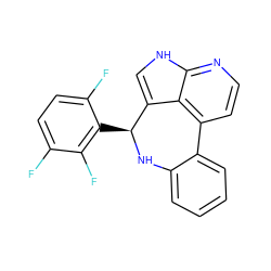 Fc1ccc(F)c([C@@H]2Nc3ccccc3-c3ccnc4[nH]cc2c34)c1F ZINC000043196194