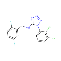 Fc1ccc(F)c(CNc2nnnn2-c2cccc(Cl)c2Cl)c1 ZINC000071333299