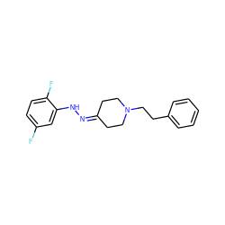 Fc1ccc(F)c(NN=C2CCN(CCc3ccccc3)CC2)c1 ZINC000169321974