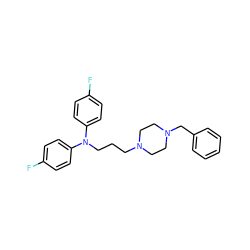 Fc1ccc(N(CCCN2CCN(Cc3ccccc3)CC2)c2ccc(F)cc2)cc1 ZINC000022930225