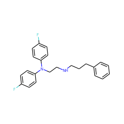 Fc1ccc(N(CCNCCCc2ccccc2)c2ccc(F)cc2)cc1 ZINC000084759523