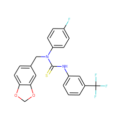 Fc1ccc(N(Cc2ccc3c(c2)OCO3)C(=S)Nc2cccc(C(F)(F)F)c2)cc1 ZINC000001026781