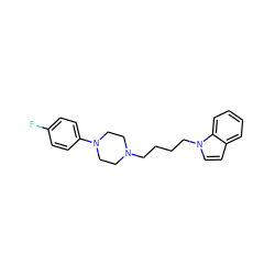 Fc1ccc(N2CCN(CCCCn3ccc4ccccc43)CC2)cc1 ZINC000072120024