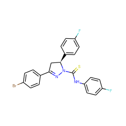 Fc1ccc(NC(=S)N2N=C(c3ccc(Br)cc3)C[C@H]2c2ccc(F)cc2)cc1 ZINC000008856409