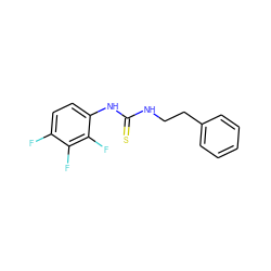 Fc1ccc(NC(=S)NCCc2ccccc2)c(F)c1F ZINC000008666836