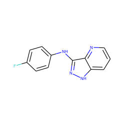 Fc1ccc(Nc2n[nH]c3cccnc23)cc1 ZINC000166884914