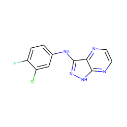 Fc1ccc(Nc2n[nH]c3nccnc23)cc1Cl ZINC000166961709