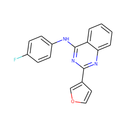 Fc1ccc(Nc2nc(-c3ccoc3)nc3ccccc23)cc1 ZINC000004265631