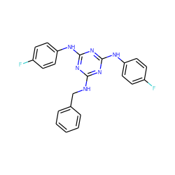 Fc1ccc(Nc2nc(NCc3ccccc3)nc(Nc3ccc(F)cc3)n2)cc1 ZINC001772590345