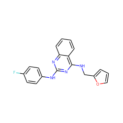 Fc1ccc(Nc2nc(NCc3ccco3)c3ccccc3n2)cc1 ZINC000000301660