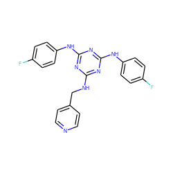 Fc1ccc(Nc2nc(NCc3ccncc3)nc(Nc3ccc(F)cc3)n2)cc1 ZINC000117541260