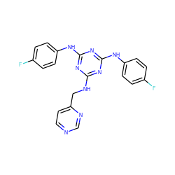 Fc1ccc(Nc2nc(NCc3ccncn3)nc(Nc3ccc(F)cc3)n2)cc1 ZINC000115739733