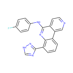 Fc1ccc(Nc2nc3c(-c4nc[nH]n4)cccc3c3cnccc23)cc1 ZINC000073159955