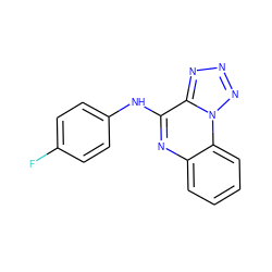 Fc1ccc(Nc2nc3ccccc3n3nnnc23)cc1 ZINC000004511140