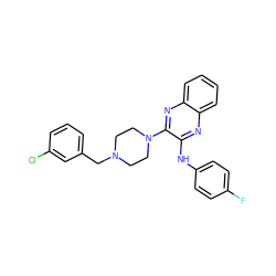 Fc1ccc(Nc2nc3ccccc3nc2N2CCN(Cc3cccc(Cl)c3)CC2)cc1 ZINC000144347872