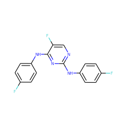 Fc1ccc(Nc2ncc(F)c(Nc3ccc(F)cc3)n2)cc1 ZINC000000559503