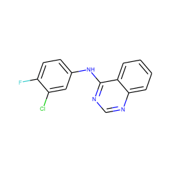 Fc1ccc(Nc2ncnc3ccccc23)cc1Cl ZINC000000132615