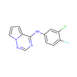 Fc1ccc(Nc2ncnn3cccc23)cc1Cl ZINC000013581396