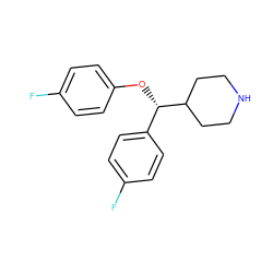 Fc1ccc(O[C@@H](c2ccc(F)cc2)C2CCNCC2)cc1 ZINC000000025763