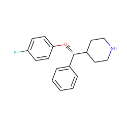 Fc1ccc(O[C@@H](c2ccccc2)C2CCNCC2)cc1 ZINC000000025764
