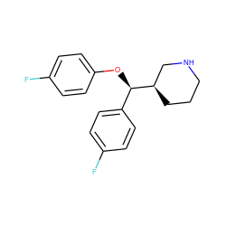 Fc1ccc(O[C@H](c2ccc(F)cc2)[C@@H]2CCCNC2)cc1 ZINC000013530694