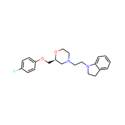 Fc1ccc(OC[C@@H]2CN(CCN3CCc4ccccc43)CCO2)cc1 ZINC000149782586