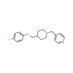 Fc1ccc(OCC2CCN(Cc3ccncc3)CC2)cc1 ZINC000000014953