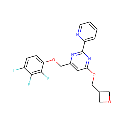 Fc1ccc(OCc2cc(OCC3COC3)nc(-c3ccccn3)n2)c(F)c1F ZINC000653794085