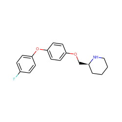 Fc1ccc(Oc2ccc(OC[C@@H]3CCCCN3)cc2)cc1 ZINC000049784576