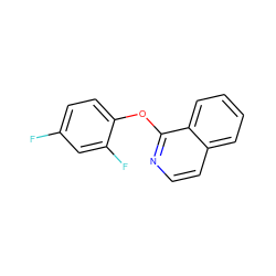 Fc1ccc(Oc2nccc3ccccc23)c(F)c1 ZINC000169329376