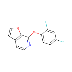 Fc1ccc(Oc2nccc3ccoc23)c(F)c1 ZINC000169332148