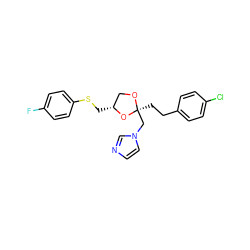 Fc1ccc(SC[C@@H]2CO[C@@](CCc3ccc(Cl)cc3)(Cn3ccnc3)O2)cc1 ZINC000040914547