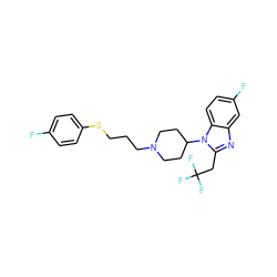 Fc1ccc(SCCCN2CCC(n3c(CC(F)(F)F)nc4cc(F)ccc43)CC2)cc1 ZINC000013980365