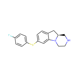 Fc1ccc(Sc2ccc3c(c2)N2CCNC[C@@H]2C3)cc1 ZINC000071281646