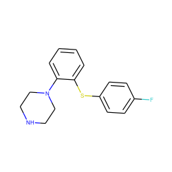 Fc1ccc(Sc2ccccc2N2CCNCC2)cc1 ZINC000095561515