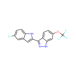 Fc1ccc2[nH]c(-c3n[nH]c4cc(OC(F)(F)F)ccc34)cc2c1 ZINC001772578473