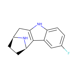 Fc1ccc2[nH]c3c(c2c1)[C@H]1CC[C@@H](C3)N1 ZINC000012355900