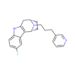 Fc1ccc2[nH]c3c(c2c1)[C@H]1CC[C@@H](C3)N1CCCc1cccnc1 ZINC000027098525