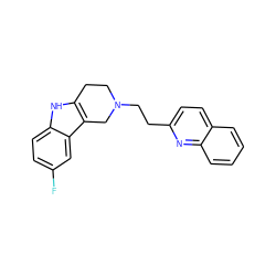 Fc1ccc2[nH]c3c(c2c1)CN(CCc1ccc2ccccc2n1)CC3 ZINC000029485885