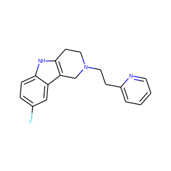 Fc1ccc2[nH]c3c(c2c1)CN(CCc1ccccn1)CC3 ZINC000029487964