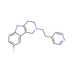 Fc1ccc2[nH]c3c(c2c1)CN(CCc1ccncc1)CC3 ZINC000029485479